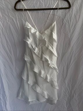 Show Me Your MuMu White Ruffled Mini Dress (Romance Ruffle Mini Dress)